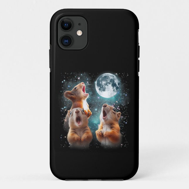 Funda De Case-Mate Para iPhone 3 Squirrel Moon Howling Squirrel Head Funny (Reverso)