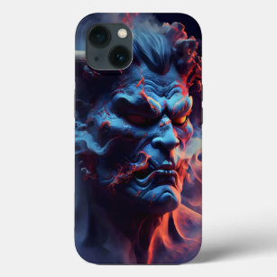 Funda Para iPhone 13 3D neón humo demonio alma negro