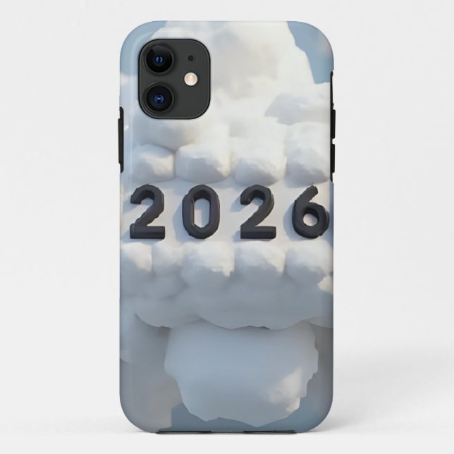Funda De Case-Mate Para iPhone  3D Number Design for New Year 2026 (Reverso)