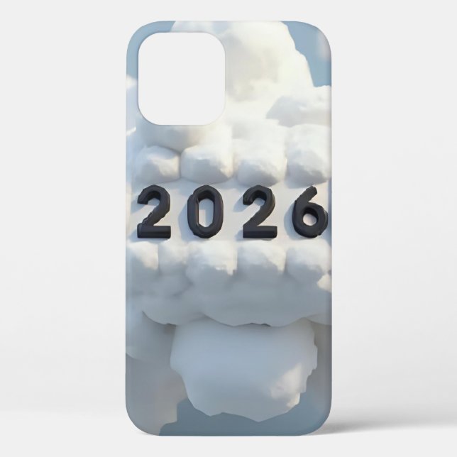 Funda De Case-Mate Para iPhone  3D Number Design for New Year 2026 (Reverso )