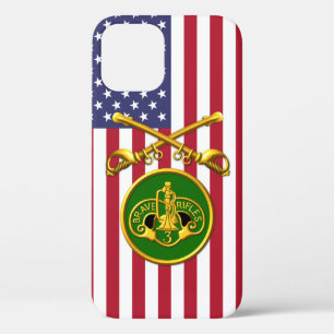 Funda Para iPhone 12 3er Caballería Blindada Sables Cruzados USA Bander
