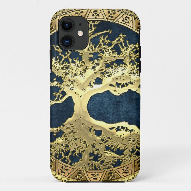 Funda De Case-Mate Para iPhone [400] Árbol celta de vida [Oro] (Reverso)