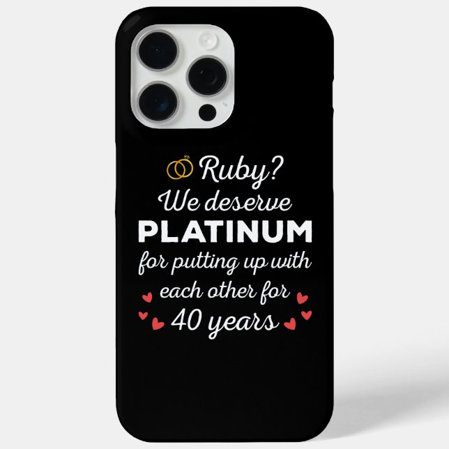 Funda De Case-Mate Para iPhone 40° Aniversario Boda I - Pareja divertida Ruby (Reverso )