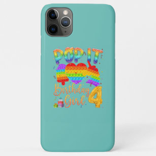Funda Para iPhone 11 Pro Max 4.ª Chica de cumpleaños Unicorn Pop It de 4 años