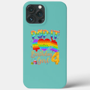Funda Para iPhone 13 Pro Max 4.ª Chica de cumpleaños Unicorn Pop It de 4 años
