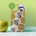 Funda Para iPhone 14 De Case-Mate 4 Collage de fotos - oro de patrón hexágono funky<br><div class="desc">¡Usa tus fotos SQUARE para obtener los mejores resultados! Un loco patrón de panelillos con tus fotos favoritas y texto opcional. Añade tus fotos e instantáneas a esta tira de película para un divertido guardián de la memoria. Una forma artística de mostrar tus mejores fotos para compartir fotos.</div>