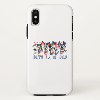 Funda Para iPhone X 4 de julio. Día de la Independencia. Perros divert