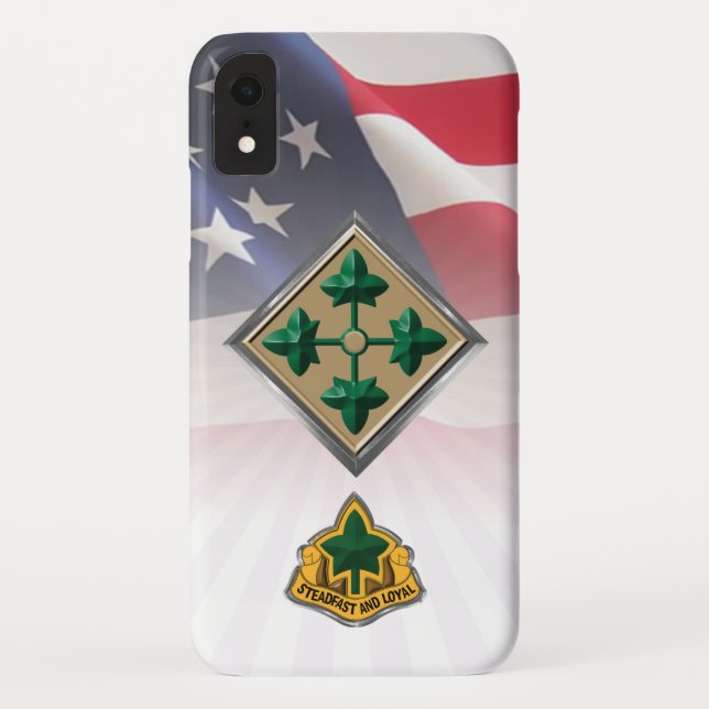 Funda De Case-Mate Para iPhone 4ta División de Infantería “Firme y Leal” (Reverso)