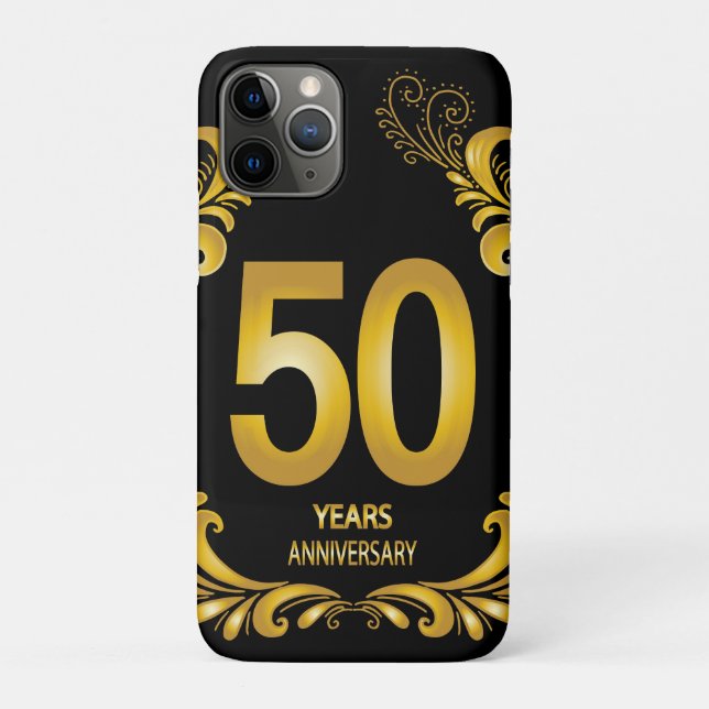 Funda De Case-Mate Para iPhone 50 años de Purpurina de oro (Reverso)