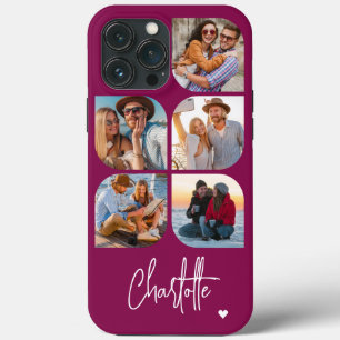 Funda Para iPhone 13 Pro Max 5 Foto Moderno Nombre Personalizado Simple