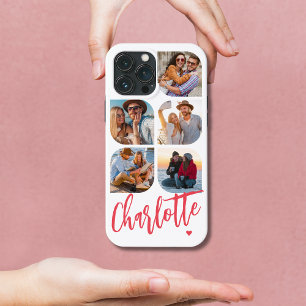 Funda Para iPhone 13 Pro Max 5 Foto Moderno Simple Nombre Personalizado