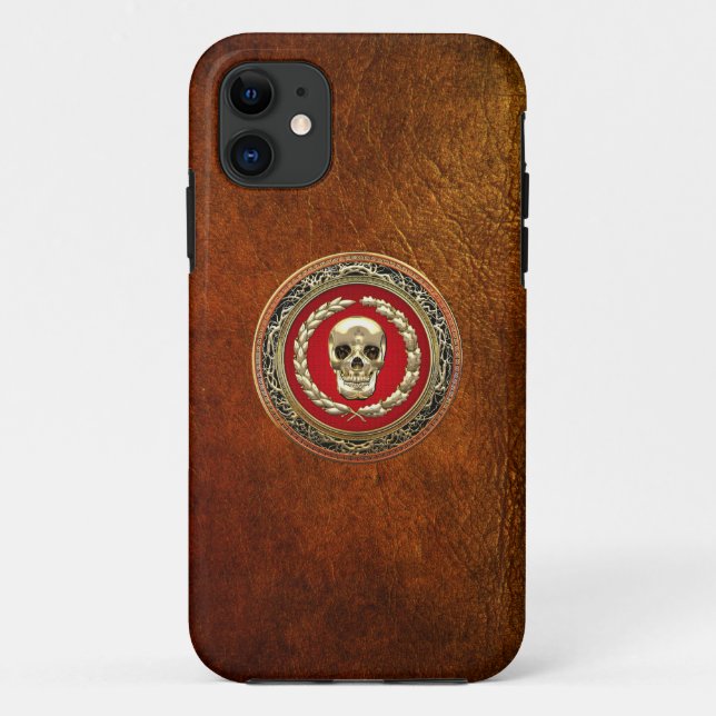 Funda De Case-Mate Para iPhone [600] Cráneo dorado (Reverso)