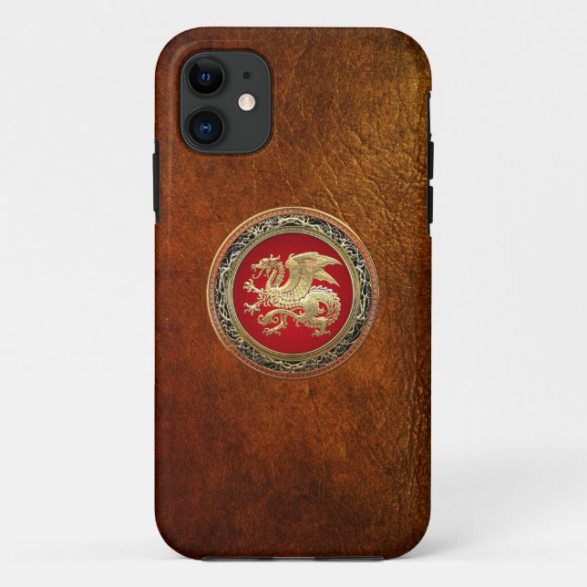 Funda De Case-Mate Para iPhone [600] Dragón islandés, Landvttir [Gold] (Reverso)