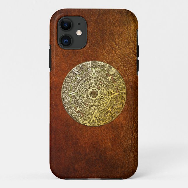 Funda De Case-Mate Para iPhone [68] Calendario maya [azteca] [oro] (Reverso)