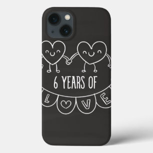 Funda Para iPhone 13 6.º Aniversario Gift Chalk Hearts