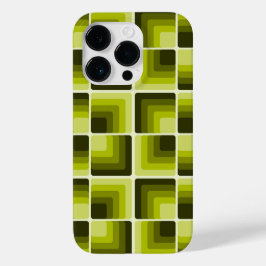 Funda Para iPhone 14 Pro De Case-Mate 70s Rainbow Squares Monochrome Green