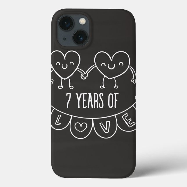 Funda De Case-Mate Para iPhone 7.º Aniversario Gift Chalk Hearts (Reverso)