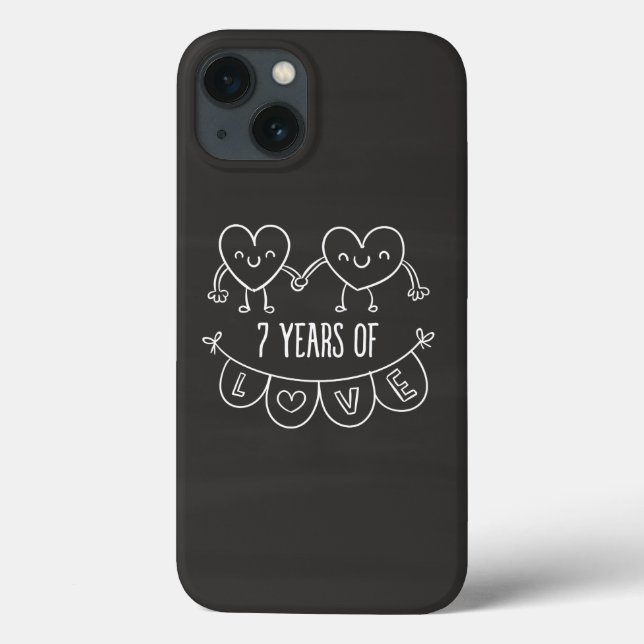 Funda De Case-Mate Para iPhone 7.º Aniversario Gift Chalk Hearts (Reverso)