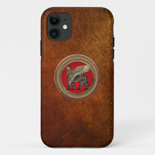 Funda Para iPhone 11 [800] León alado asirio: Lamassu dorado y negro