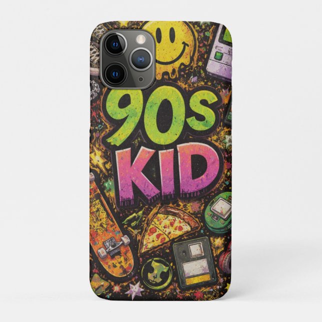 Funda De Case-Mate Para iPhone 90s Kids Grunge Seamless Pattern: Pizza, Skeletons (Reverso)