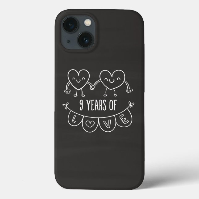 Funda De Case-Mate Para iPhone 9.º Aniversario Gift Chalk Hearts (Reverso)