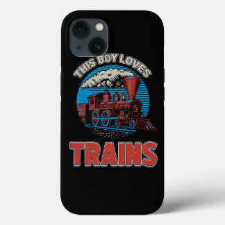 Funda Para iPhone 13 A este chico le encantan las locomotoras de los tr