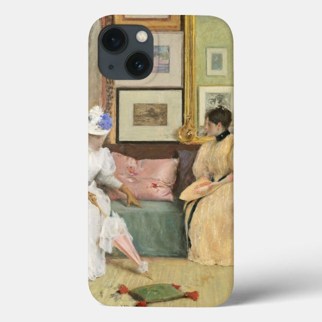 Funda De Case-Mate Para iPhone A Friendly Call, 1895 (oil on canvas) (Reverso)
