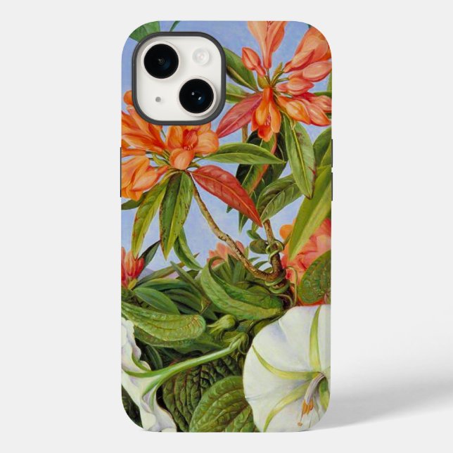 Funda De Case-Mate Para iPhone A Javan Rhododendrum e Ipomoea (Reverso )