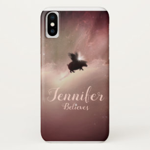 Funda Para iPhone X A las estrellas de las alas de un cerdo