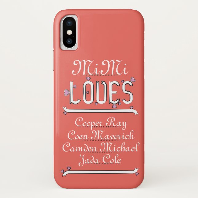 Funda De Case-Mate Para iPhone A Mimi Personalizada Le Encantan Sus 4 Abuelas (Reverso)