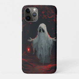 Funda Para iPhone 11 Pro A white ghost holding a red lantern with red leave