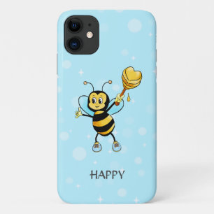 Funda Para iPhone 11 Abeja bumble miel en negro y azul claro