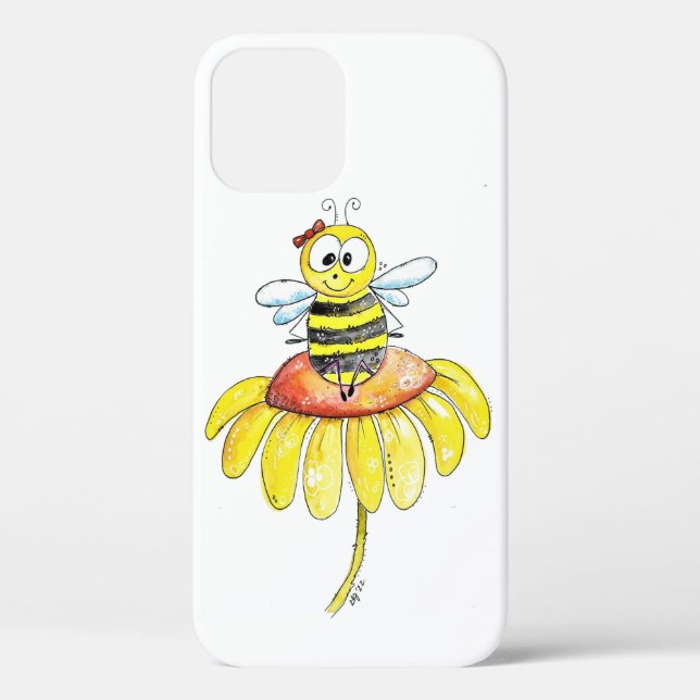 Funda De Case-Mate Para iPhone Abeja caprichosa sobre una flor (Reverso )