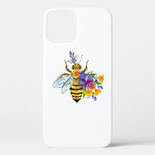 Funda Para iPhone 12 Pro Abeja de flor con plantas silvestres