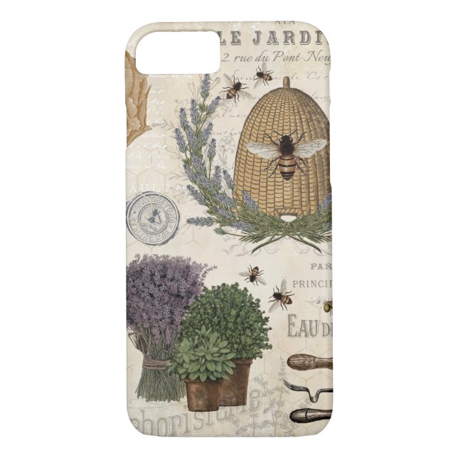 Funda De Case-Mate Para iPhone Abeja de granja de estilo moderno (Reverso)