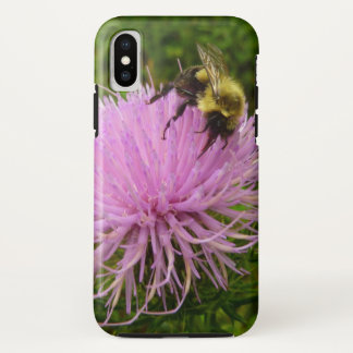 Funda Para iPhone XS Abeja en Flor de Cardo Naturaleza