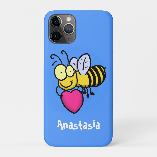 Funda De Case-Mate Para iPhone Abeja graciosa y linda con ilustracion personaliza (Reverso)