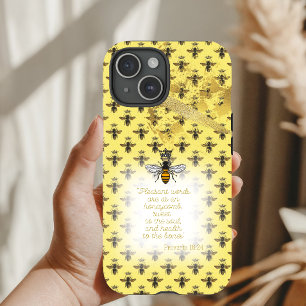 Funda Para iPhone 15 Abeja Rey Dorada Amarillo Pastel Chic Reina Abeja 