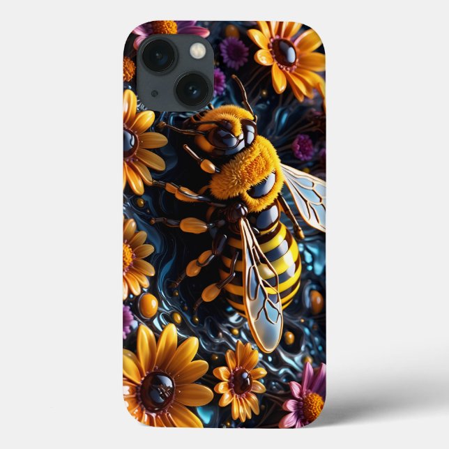 Funda De Case-Mate Para iPhone abejas y flores (Reverso)