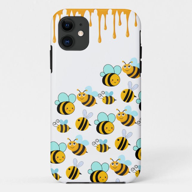 Funda De Case-Mate Para iPhone Abejorros y Miel Blanca (Reverso)