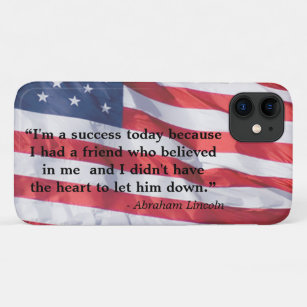 Funda Para iPhone 11 Abraham Lincoln Amigo Inspirador Cita Bandera de E