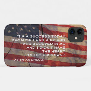 Funda Para iPhone 11 Abraham Lincoln Success Cita Plantilla de Bandera 
