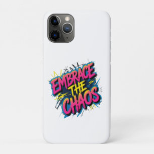 Funda Para iPhone 11 Pro Abraza el Caos – Diseño de cita tipográfica Grunge