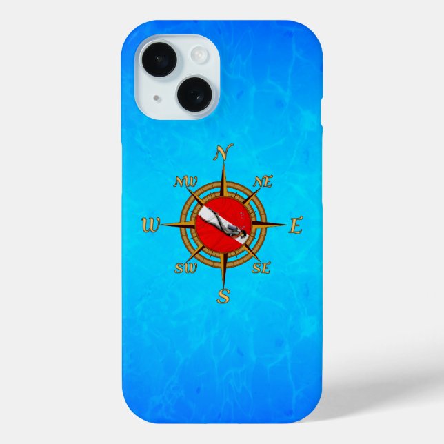 Funda De Case-Mate Para iPhone Abrújula de buceo náutica (Reverso )
