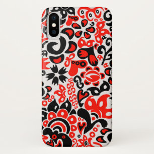 Funda Para iPhone X Abrupción del patrón floral del arte folklórico ét