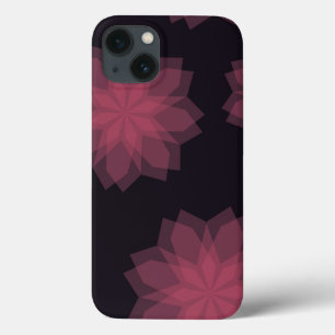 Funda Para iPhone 13 abstracción de flores rosadas, frescas, modernas