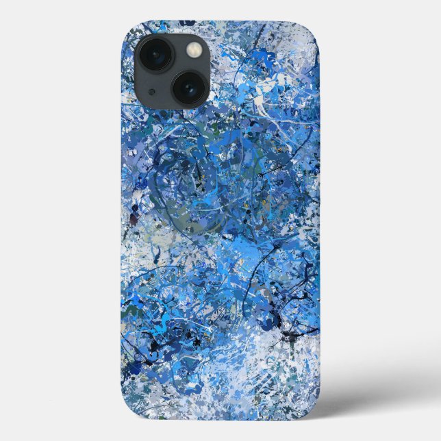 Funda De Case-Mate Para iPhone Abstracción de las gotas azules (Reverso)