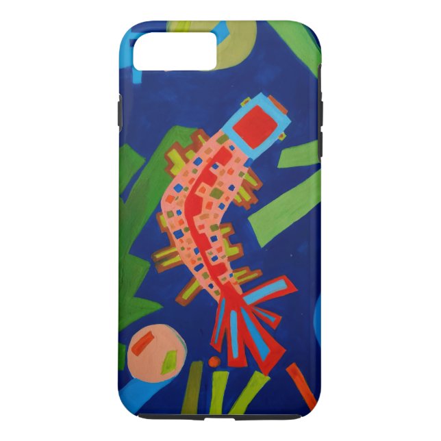 Funda De Case-Mate Para iPhone abstracción, pescado, carpa, cubismo, (Reverso)