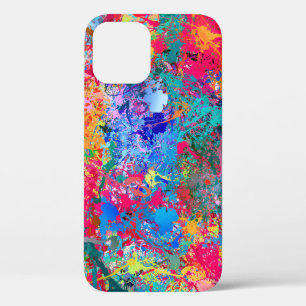 Funda Para iPhone 12 Abstracción Verde azulada rosa rosa verde amarillo