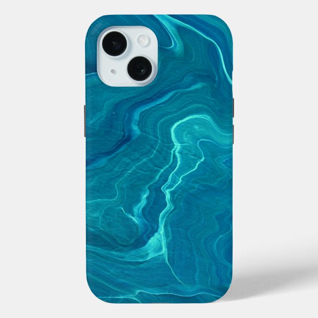 Funda De Case-Mate Para iPhone Abstración de mármol del árido verde marino (Reverso )
